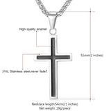 Cross Necklace & Pendant Christian Jewelry Wholesale 316L Stainless Steel Gold Plated Chain Cross Necklace Men 