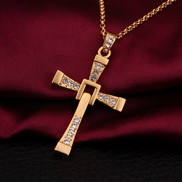 ndant Necklaces For Men Fashion 18K Plated Jewelry Inlay Rhinestones Costume Jewellery