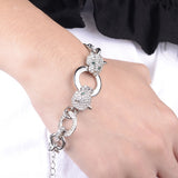 Crystal Jewelry Silver & Gold Chain &Links Bracelet Hot Sale Double Tiger Head Fashion bracelets & bangles For Women And Men