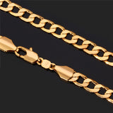 Miami Cuban Gold Plated Chains Necklace Men New 5MM Fashion Party Men Jewelry Gift Wholesale Curb Link Chain 