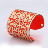 Cuff Bracelets Gold plated Color plated Punk Style PU Leather BanglesFor Women Vintage Hollow Out Design