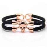 New Arrival baseball stingray leather skull bracelet Luxury man Skull Bracelet handmade high qaulity leather bracelet