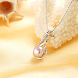 Fashion 925 Sterling Silver Jewelry High Quality Luster Natural Pearl Jewelry White/Pink Pendant