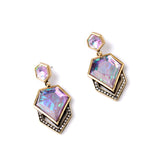 Dazzle Color Geometric Imitation Gems Brand Designer Women's Trendy Drop Earrings
