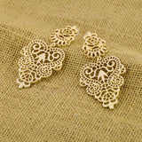 Designer Jewelry Hot Selling Elegant Gold Color Metal Hollow Earrings for Women