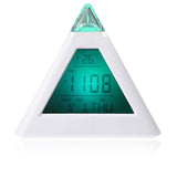 Desktop Table Clocks Despertador Weather Station Single 7 LED Color Changing Pyramid Digital LCD Alarm Clock Thermometer