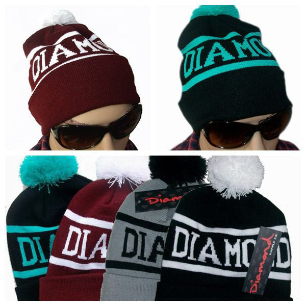 Diamond Supply Co Beanie Hat Popular Skullies Beanies Men And Women Winter Knit Letter Cap 4 Colors Gorras