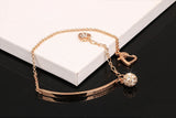 Double Fair OL Style CZ Diamond Ball Fashion Party Charm Bracelets & Bangles Rose Gold Plated Crystal Jewelry For Women 