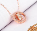 Double Necklaces & Pendants 18K Rose Gold/Platinum Plated Austrian Crystal Circle Heart Necklace