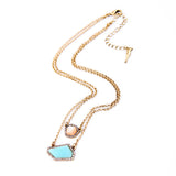 Double Chain Personality Irregular Pendant Necklace Women Fashion Jewelry