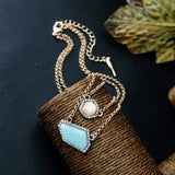 Double Chain Personality Irregular Pendant Necklace Women Fashion Jewelry
