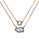 Double Chain Personality Irregular Pendant Necklace Women Fashion Jewelry 