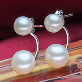 Double sided earring the luxurious atmosphere Natural Freshwater Pearl Earrings Jewelry for women wedding jewelry