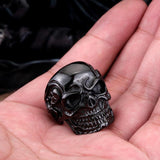 Fashion Ring Stainless Steel Rings For Man Big Tripple Skull Ring Punk Biker Jewelry