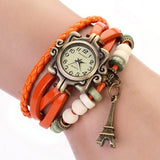 Eiffel Tower Ladies Watches Hot Vintage Women's Quartz Leather Bracelet Wrist Watch