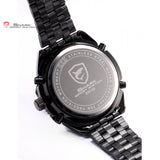 Eightgill Shark Sport Watch Digital LCD Analog Stainless Steel Band Date Day Chronograph Black Men Military Quartz Watches