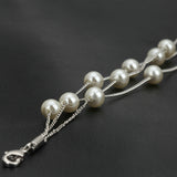 Elegant Imitation Pearl Chain Bracelet Rose Gold / Platinum Plated Jewelry For Women Partry Gift 