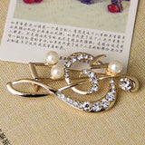 Elegant Music Note High-Grade Lovely Crystal Brooch Fashion Jewelry Rhinestone Pin Christmas Gift