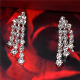 Elegant Pearl Shining Crystal 18K Silver Plated Austrian Crystal Bridal/Wedding Jewelry Sets For Women
