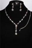 Elegant Pearl Shining Crystal 18K Silver Plated Austrian Crystal Bridal/Wedding Jewelry Sets For Women