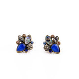 Elegant Rhinestone Earrings Wholesale Mulit Color Retro Pendientes Stud Earrings Jewelry