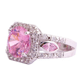 Engagement Wedding Bridal Hot Sales Women Round Cut Pink & White Sapphire 925 Silver Ring