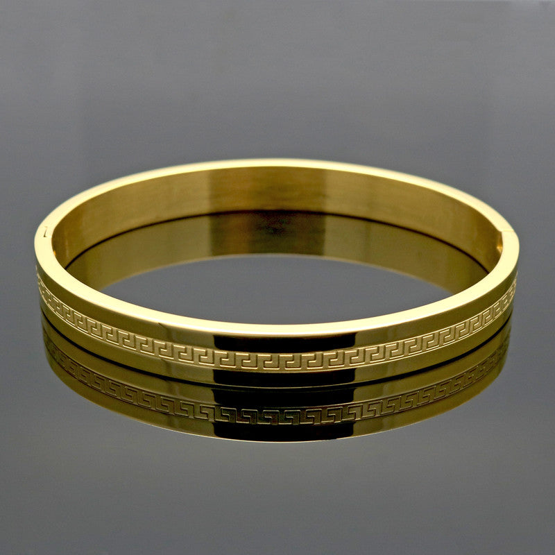 European Fancy Style 18K Real Gold Plated Top Quality 316L Stainless Steel Women Men Jewelry New Trendy Brand Bracelets Bangles