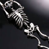 European Halloween Bracelet Punk Skull Skeleton Bracelet For Men Gold Plated Stainless Steel Heavy Biker Bangle Jewelry 