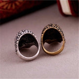 European And American Top Popular Alloy Vintage Retro Palace Carved Skull Ring Jewelry