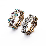 European style Jewelry Fashion Elastic Bracelets Bangles Luxury Shiny Rhinestone Charm Bracelet for Women