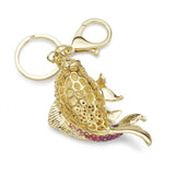 Exquisite Enamel Crystal Fish Key Chains Holder Goldfish Purse Bag Buckle HandBag Pendant For Car Keyrings KeyChains 