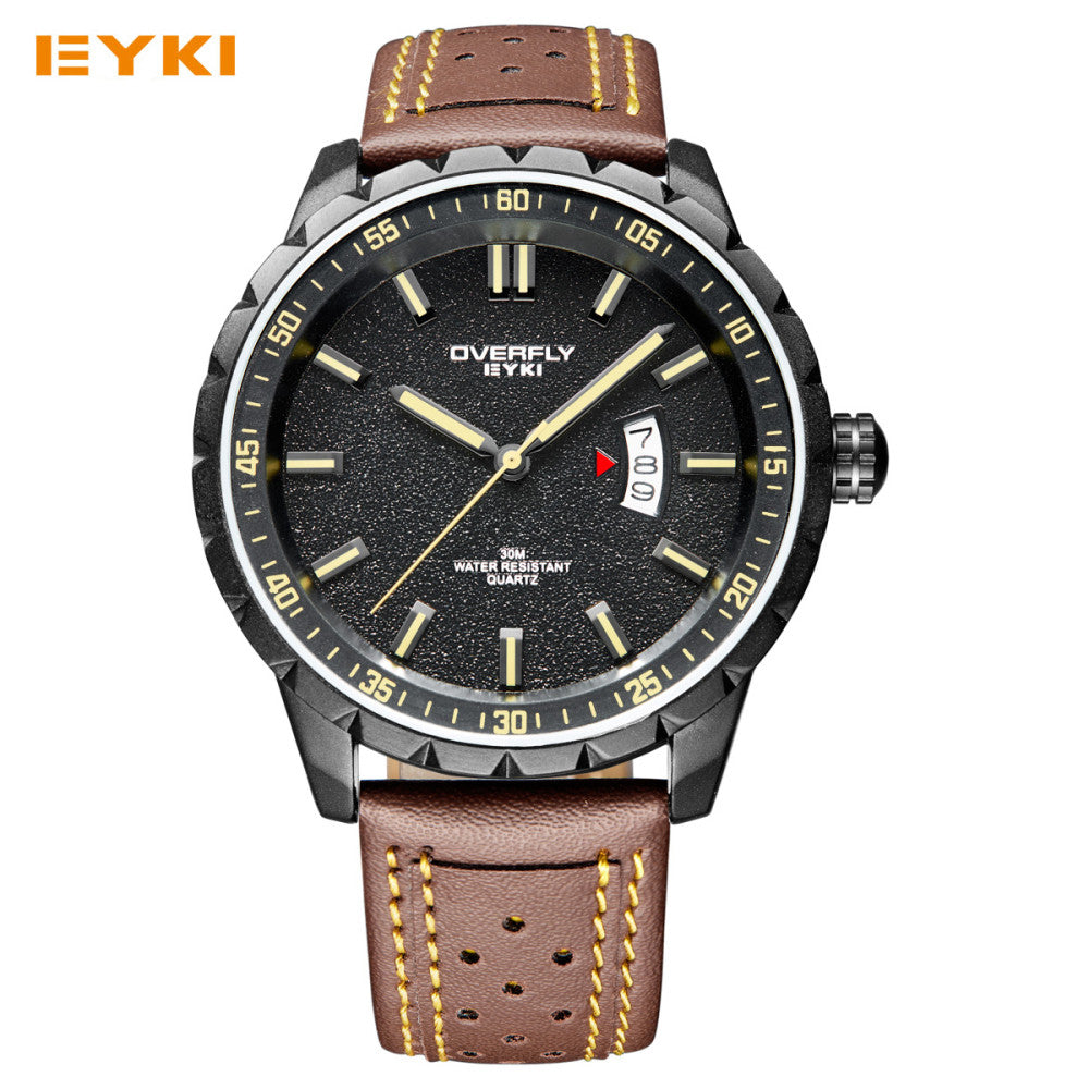 Eyki Man Watches Brand Luxury Colorful Youth Sport Watches For Men Spark Pattern Big Dial Calendar Luminous Men's Watches