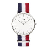 Famous Brand Luxury fashion dress Watches Men Women Fabric Strap silver case Sport watch Military Quartz Wristwatch