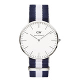 Famous Brand Luxury fashion dress Watches Men Women Fabric Strap silver case Sport watch Military Quartz Wristwatch