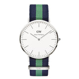 Famous Brand Luxury fashion dress Watches Men Women Fabric Strap silver case Sport watch Military Quartz Wristwatch
