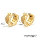 Fashion 18K Gold Plated Stud Earrings Punk Rock Stainless Steel Earrings For Women