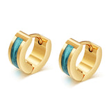 Fashion 18K Gold Plated Stud Earrings Punk Rock Stainless Steel Earrings For Women