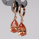 Fashion 18K Gold Plated White Crystals Zircon CZ Drop Dangle Earrings for Women Fashion Luxury Long Dangle Earrings Jewelry