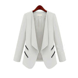 Fashion Women's Slim Leisure Suit Jacket Zipper Long Sleeve Solid Thin Coat for SpringAutumn