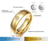 Fashion AAA+ CZ Wedding Rings For Women Black Stainless Steel Men Ring o Classic Party Jewelry