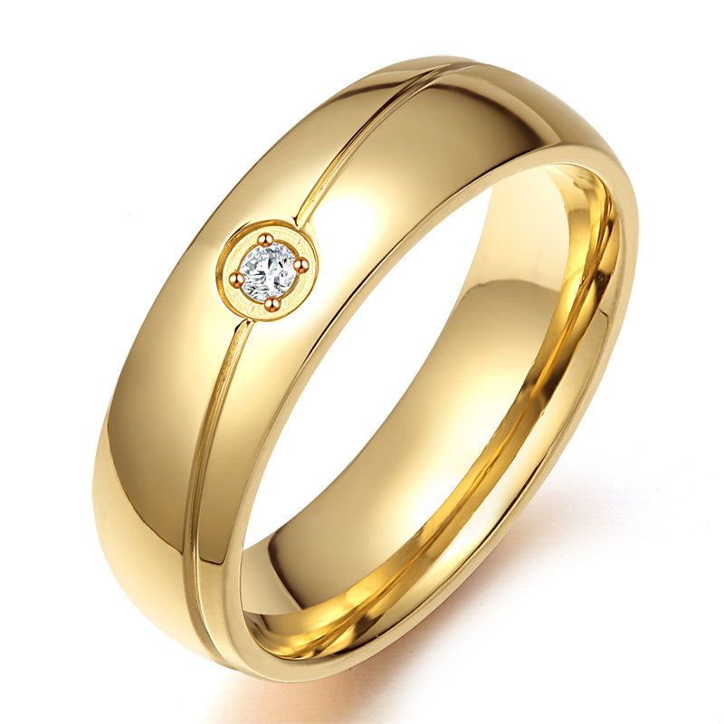 Fashion AAA+ CZ Wedding Rings For Women Black Stainless Steel Men Ring o Classic Party Jewelry