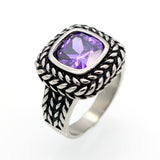 Fashion AAA Zircon Jewelry Titanium Steel Size 6 to 12 Male Or Female Black Sapphire Antique Rings Men/Women Finger Ring