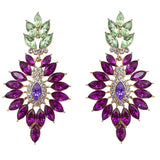 Fashion Classic Brand New Fashion Elegant Crystal Purple Leaf Earrings For Women