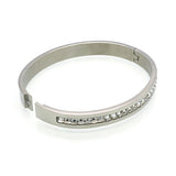 Fashion Costume Couples Jewelry Stainless Steel Lover Bracelets & Bangles Gift For Women/Men Square Silver Color Crystal