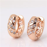 Fashion Engagement jewelry 18K Platinum Gold Plated Hoop Earrings White Crystal Zirconia hollow Hoop Earrings for Women
