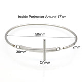 Fashion Gold Sideways Cross Faith Christian Stainless Steel Cross Bracelet Simple Tiny Small Horizontal Cross Bracelets