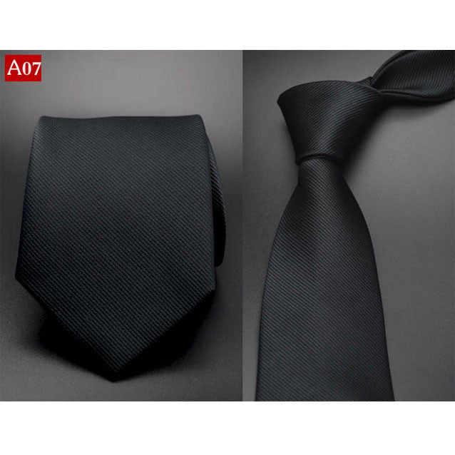 Fashion Hand Tie 8cm Formal Suit Business Wear Necktie Meeting Interview Office Wedding Men's Groom Black Red Striped