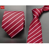 Fashion Hand Tie 8cm Formal Suit Business Wear Necktie Meeting Interview Office Wedding Men's Groom Black Red Striped