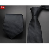 Fashion Hand Tie 8cm Formal Suit Business Wear Necktie Meeting Interview Office Wedding Men's Groom Black Red Striped