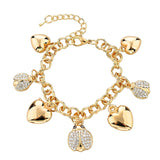 Fashion Heart Beetle Charm Bracelets Bangles For Women Real Gold Plated Bracelet Austrian Crystal Chain Pulseras
